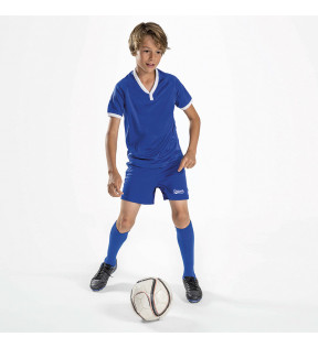Short de sport personnalisé basique enfant bleu royal avec logo imprimé