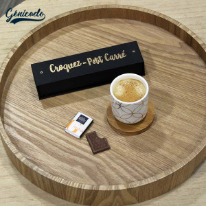 Coffret tablette chocolat carré fabriqué en France avec café - Génicado