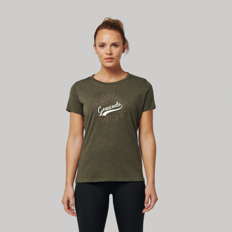 T-shirt sport femme vegan personnalisé | Génicado