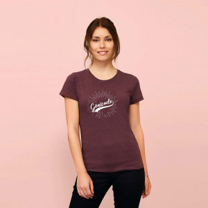 T-shirt femme col rond ajusté publicitaire