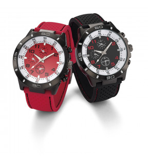 montre personnalisable rouge avec montre personnalisable noire