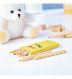 6 crayons de couleurs boite carton personnalisable numérique - Génicado