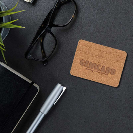 Porte-cartes personnalisé anti RFID en liège, Porte-cartes