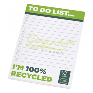 Bloc notes to-do list A6 en papier recyclé - Génicado