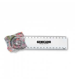Règle transparente 15 cm avec loupe et un rapporteur - Génicado