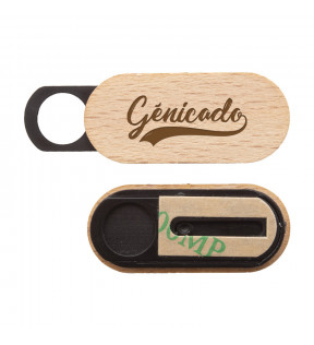 Cache webcam pc portable en bois avec logo - Génicado