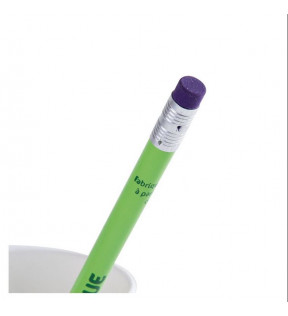 Crayon à papier éco-responsable made in France avec gomme et corps de couleur
