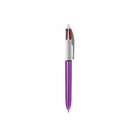 stylo 4 couleurs bic brillant Violet métallisé
