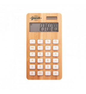 Calculatrice publicitaire en bambou - Génicado