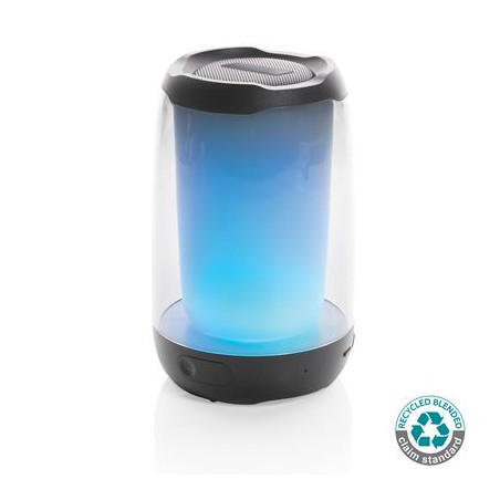 Enceinte bluetooth LED bleue en ABS plastique recyclé