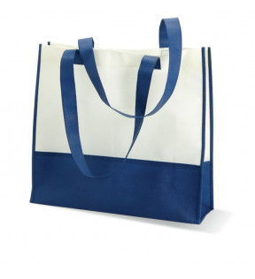 sac de plage pas cher personnalisable blanc et bleu royal