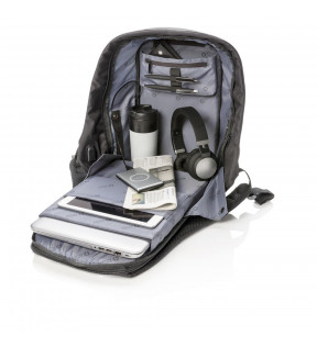 sac à dos antivol avec compartiment pour ordinateur portable et des poches cahées