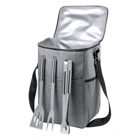 sac isotherme personnalisé avec set barbecue en acier inox