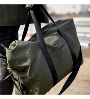 grand sac de voyage personnalisable vert en cuir nubuck