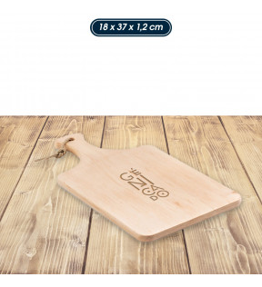 planche à découper en bois d'aulne made in Europe avec exemple marquage logo Génicado