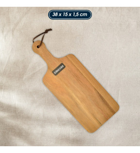 planche à découper bois d'acacia avec exemple de marquage logo - Génicado