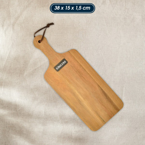 planche à découper bois d'acacia avec exemple de marquage logo - Génicado