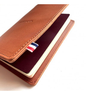 porte passeport personnalisé marron made in France