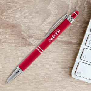 stylo métal rouge avec corps légèrement plus large en aluminium - Génicado