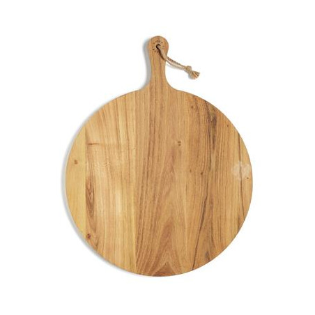 planche à découper bois ou planche apero originale en forme rond en bois de teck