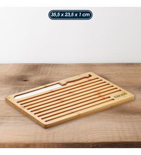 planche à pain avec couteau planche en bambou avec exemple marquage logo Génicado