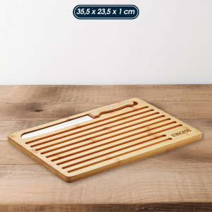 planche à pain avec couteau planche en bambou avec exemple marquage logo Génicado