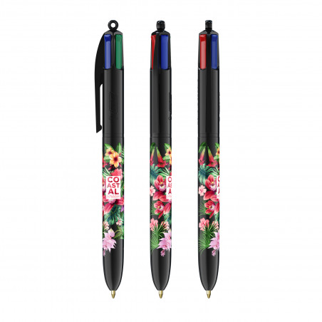 stylo 4 couleurs personnalisé noir