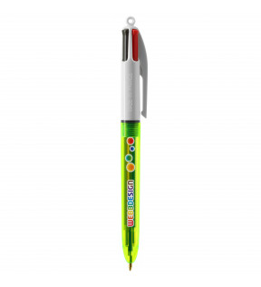 stylo 4 couleurs personnalisé fluo