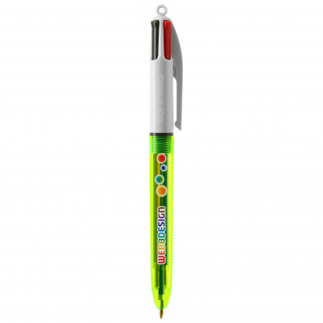 stylo 4 couleurs personnalisé fluo