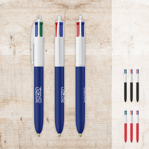 stylo 4 couleurs recyclable bleu fabrication française - Génicado