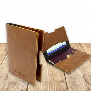 porte-passeport personnalisé en cuir