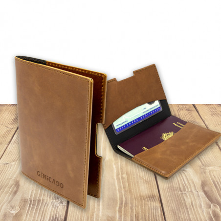 Protège-passeport en cuir Made in France, Porte-passeport