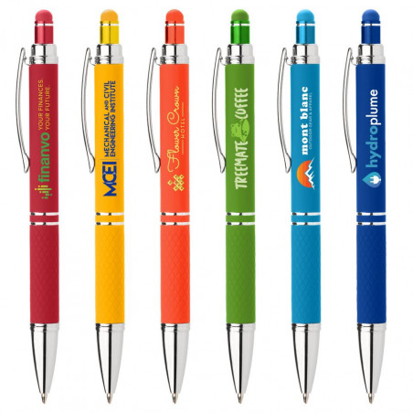 stylos stylets couleur métallique avec stylo à bille six choix de coloris - Génicado