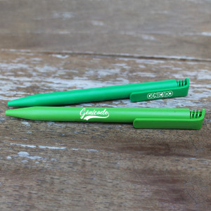 stylos bille publicitaire vert et citron vert personnalisés