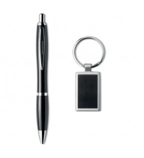 Set cadeau Kelly contenant un stylo de luxe noir et un porte-clés