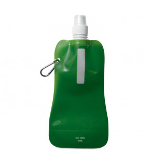 Goodies gourde pliable en plastique rPET sans BPA vert transparent avec mousqueton