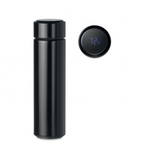 gourde thermos isotherme 450 ml noir avec indicateur température numérique