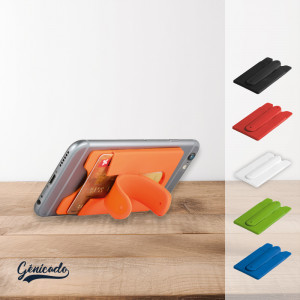 Porte-cartes en silicone pour smartphone avec autocollant - Génicado