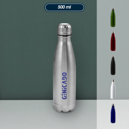 gourde isotherme 500 ml avec choix de coloris et exemple marquage logo - Génicado