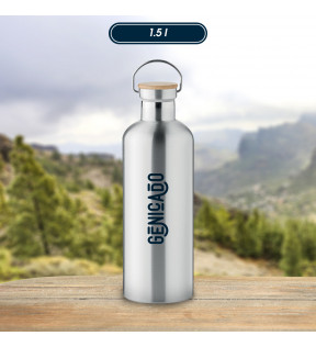 bouteille sport isotherme grande capacité 1.5 litre avec exemple marquage logo - Génicado
