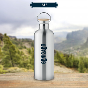 bouteille sport isotherme grande capacité 1.5 litre avec exemple marquage logo - Génicado