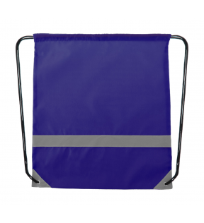 sac à cordon violet en polyester muni d'une bande réflechissante