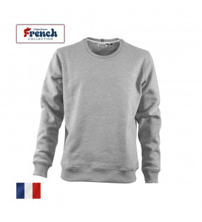 sweat shirt personnalisé gris chiné made in France 360 gr/m2