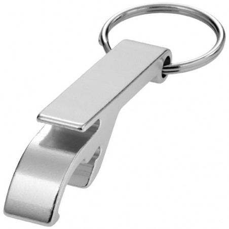 Décapsuleur porte-clé argenté pour cannette et bouteille en aluminium