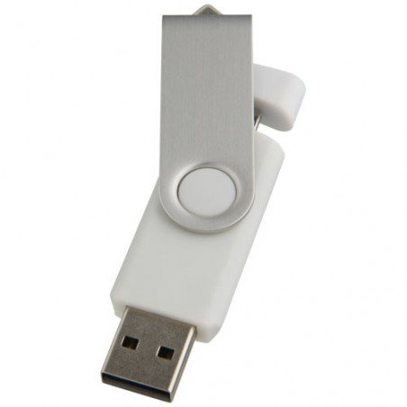 clé usb OTG blanche rotative avec un embout port USB pour téléphone