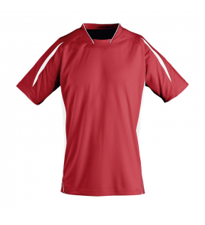 maillot de sport enfant personnalisé rouge et blanc