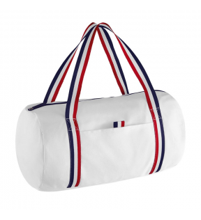 sac de voyage personnalisé blanc avec anses tricolores