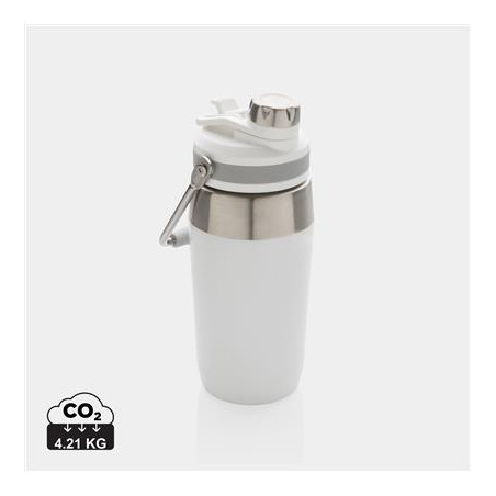 gourde sport thermos isotherme 500 ml blanche avec bouchon double fonction