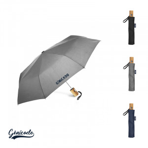 Parapluie resistant pliable avec manche en bois et trois choix de couleur de toile made in Europe - Génicado