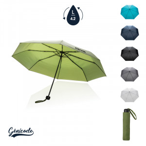 Parapluie pliable en plastique recyclé certifiée AWARE avec six choix coloris de toile - Génicado